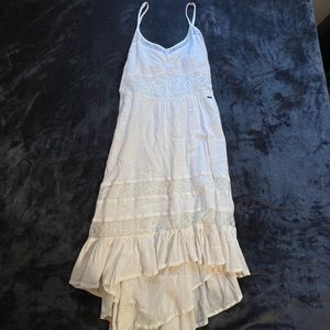 White hi-lo spaghetti strap Roxy dress